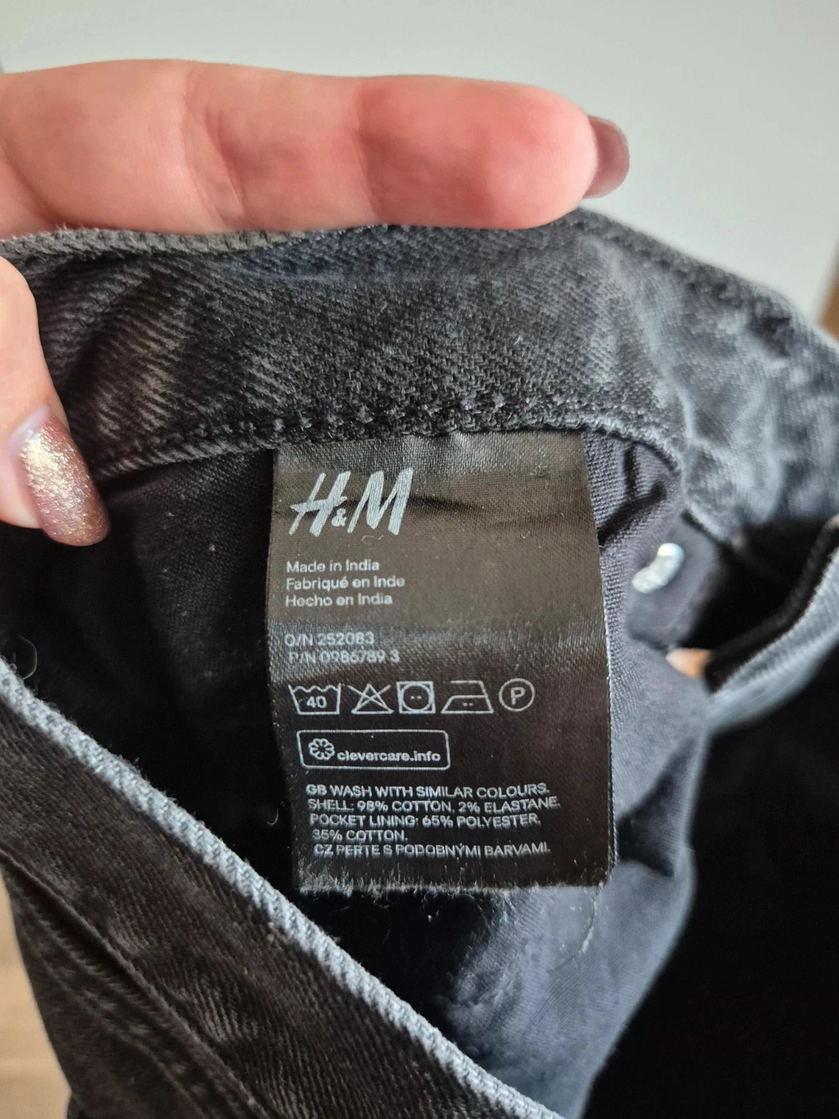 Short S en jean slim fit noir H&M – photo 4